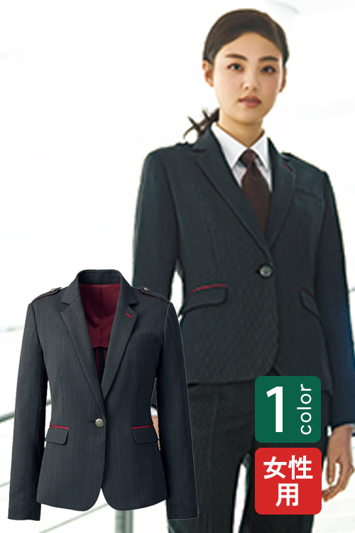 飲食店・サービス制服 　高級接客レディースジャケット(ブラックストライプ)　男女で揃えて使える