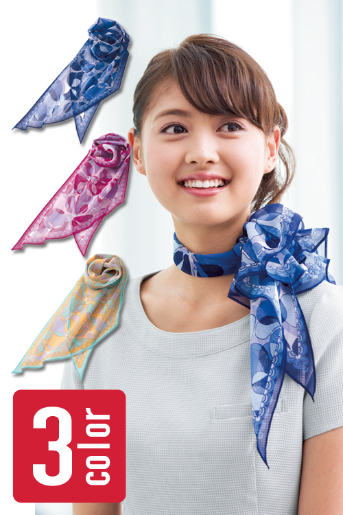 華やか花柄スカーフ 長方形タイプ【受付コンシェルジュサービススタッフ制服】
