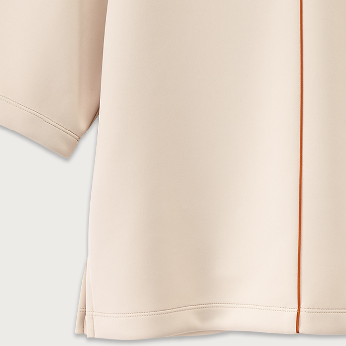 Tシャツ[3色]女性用　パイピング入り光沢感があり上品な印象　スペック