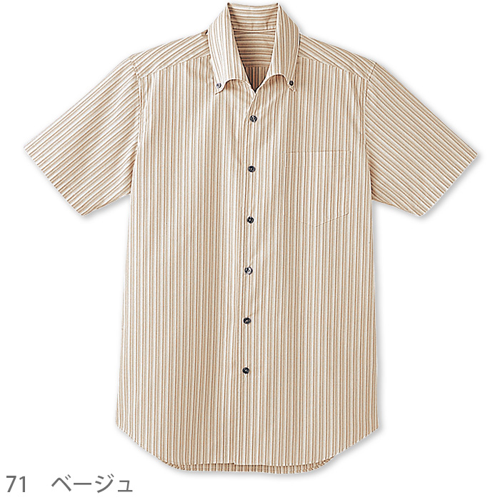 ボタンダウンシャツ　半袖　兼用　色