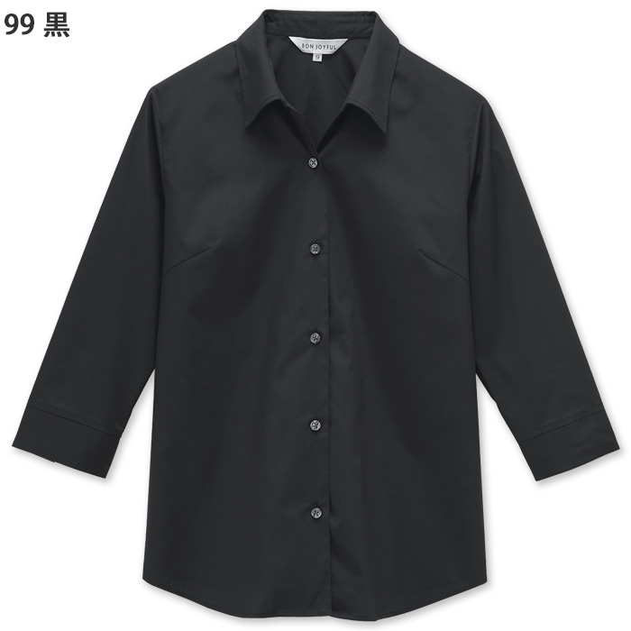 【飲食店販売店制服】5~19号サイズ 高ストレッチ 開襟スキッパー七分袖シャツ【女性用】 色