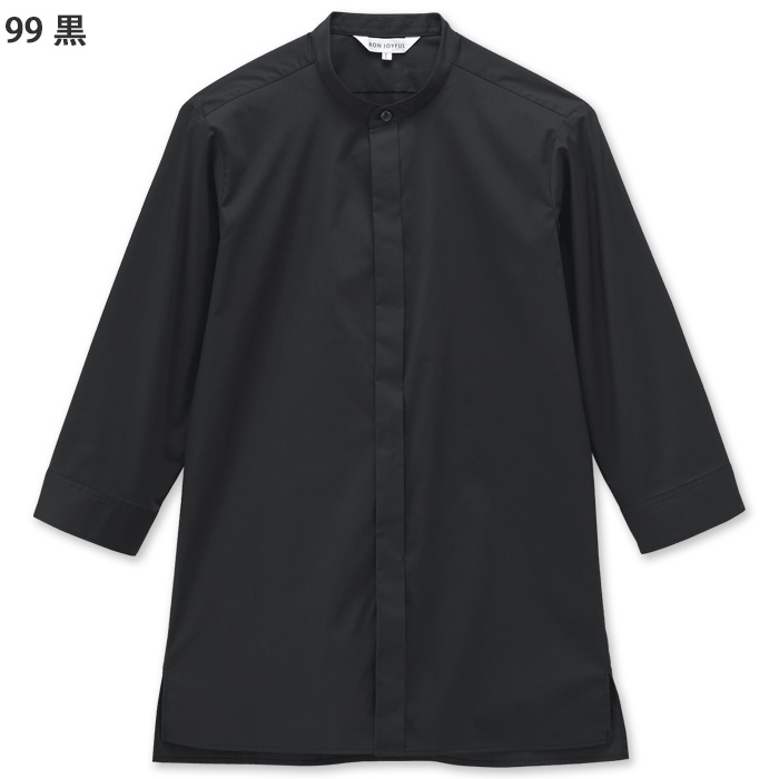 【飲食店販売店制服】SSS〜6Lサイズ 透けない高ストレッチ スタンドカラー七分袖シャツ【兼用】　色