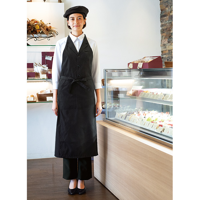 ベスト付きエプロン　女性用　モデル