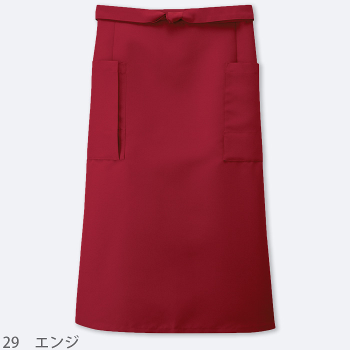 前掛けエプロン　ミドル丈　色