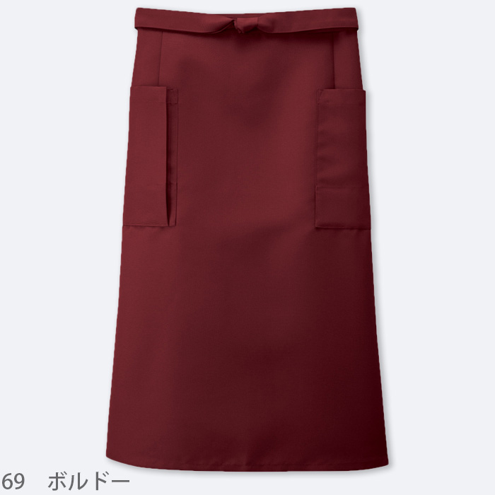 前掛けエプロン　ミドル丈　色