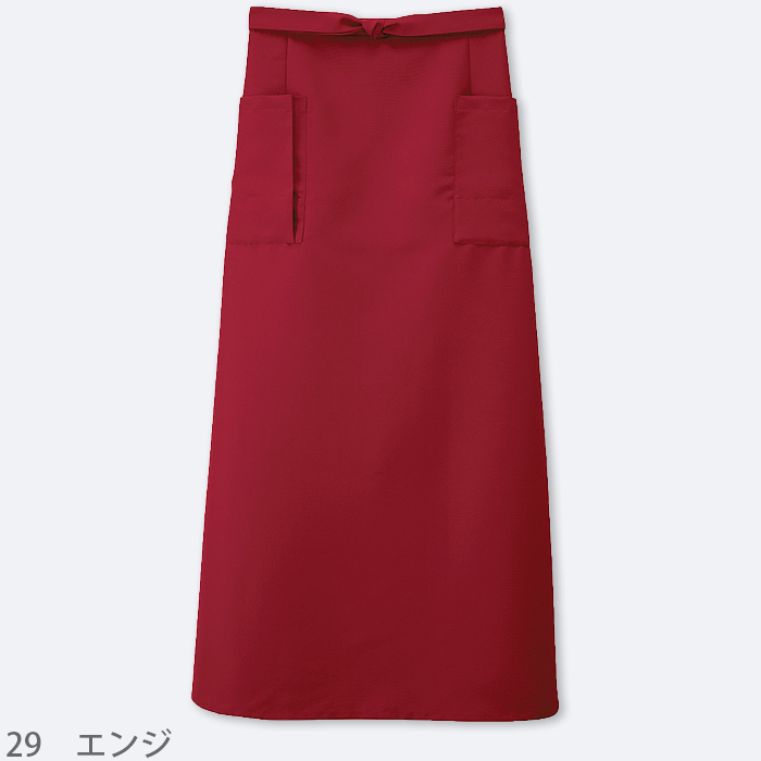 前掛けエプロン　ロング丈　色