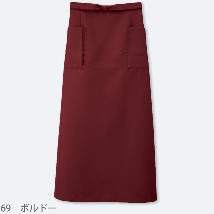 前掛けエプロン　ロング丈　色
