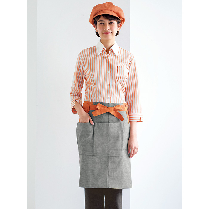 前掛けエプロン 55cm　ミドル丈　モデル