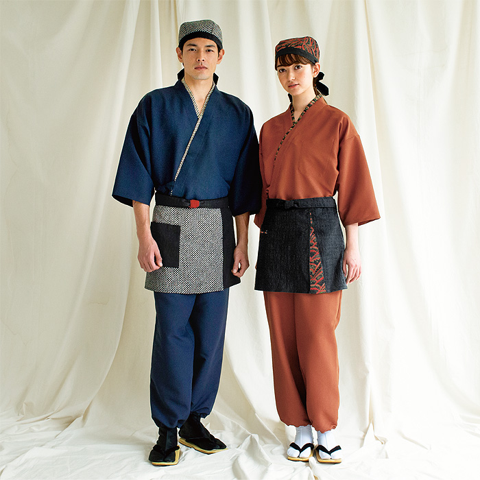 作務衣上衣　縮緬　兼用model