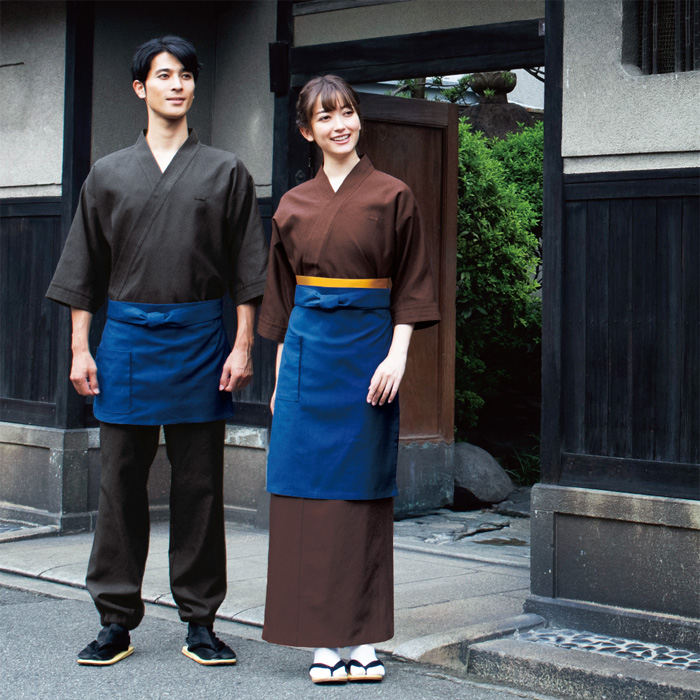 作務衣上衣　風格子　兼用model