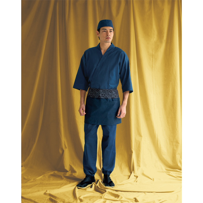 和風前掛け　家紋柄　風格子　兼用model
