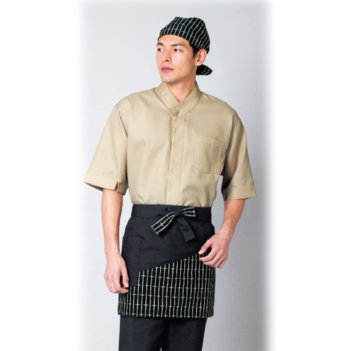 バンダナキャップ　和　井桁　和縞　ポリエステル　和風飲食店制服　飲食店制服　詳細画像