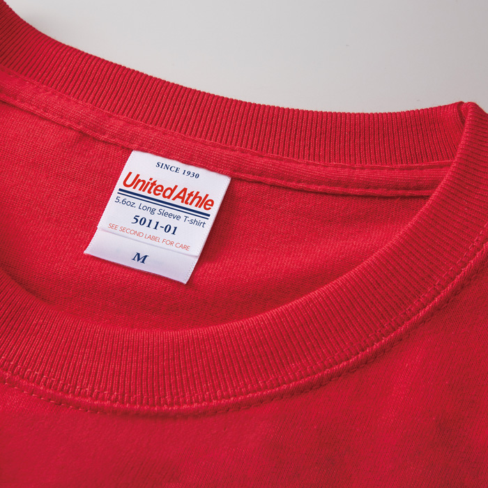 5.6オンス 長袖Tシャツ(男女兼用)袖リブ 綿100%定番の厚さ スペック