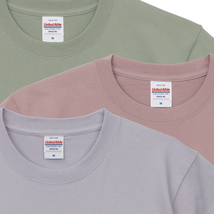 6.2オンス 半袖TシャツXS~XL(男女兼用)綿100%中厚手で長く着られる スペック