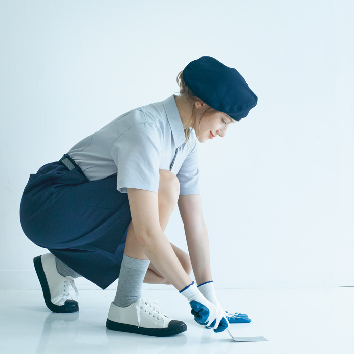 【清掃スタッフ販売店制服】動きやすいストレッチキュロット　脇ゴムでうれしい【4色】レディース　トップ画像