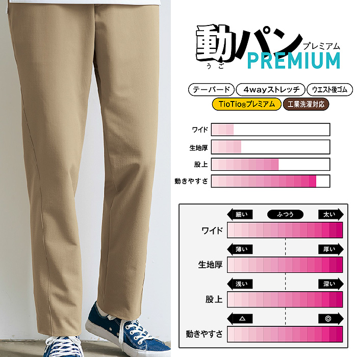 超!ストレッチ　24時間365日安心・清潔素材　パンツ4色【兼用】　スペック