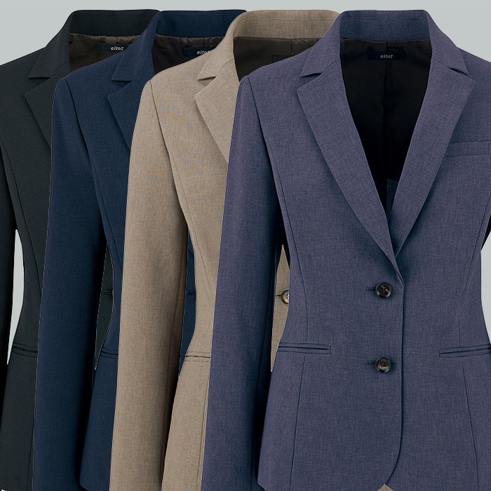 【飲食店販売店制服】レディーステーラードジャケット【女性用5~23号】軽量・タテにもヨコにも伸びるストレッチ　スペック