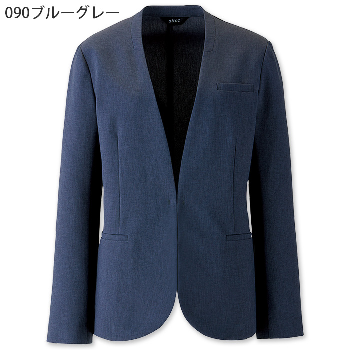 【飲食店販売店制服】レディースノーカラージャケット【女性用5~23号】軽量・タテにもヨコにも伸びるストレッチ　色