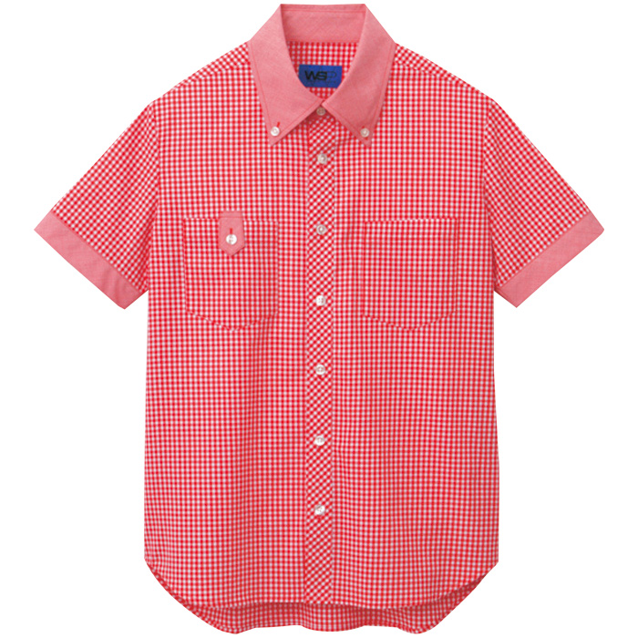 【飲食店販売店制服】ギンガムチェック半袖シャツ8色　清掃スタッフにもオススメ【男女兼用】　商品説明