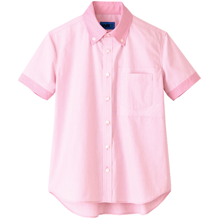 飲食店販売店制服】笑顔あふれるストライプ半袖シャツ6色　清掃クリーンスタッフにもオススメ【男女兼用】　商品説明