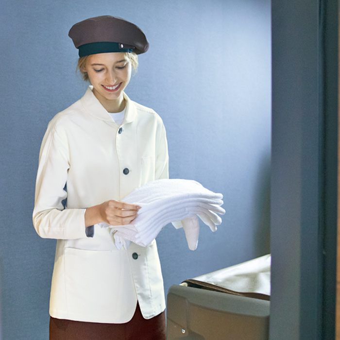 【清掃クリーニング制服】長袖スモックジャケット3色　ストレッチ、消臭加工、吸汗速乾【男女兼用】　商品説明