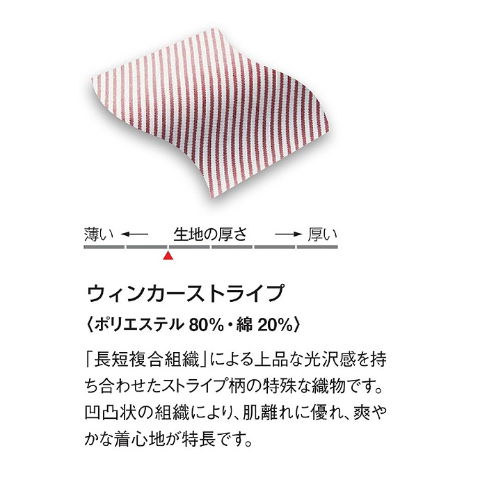コックシャツ　ストライプ　スタンドカラー　スペック