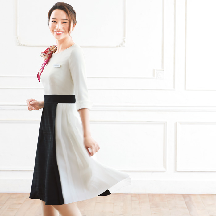 モノトーン　アシンメトリーワンピース 女性用