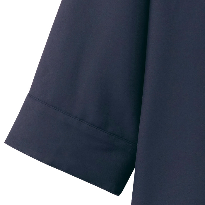 五分袖ボタンダウンコックシャツ【Unisex】5色　SS～5L　ストレッチ・制電・透け防止・防汚加工 　スペック