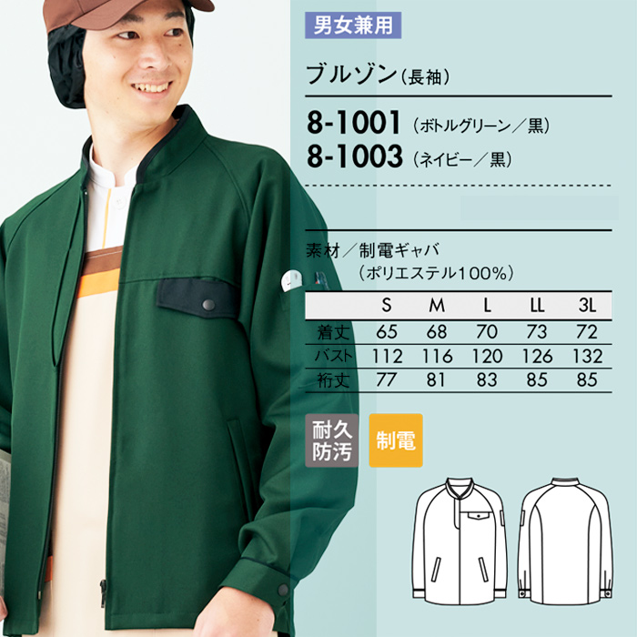 耐久防汚加工リップガードで清潔感キープ　高機能ブルゾン