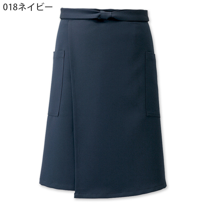 【飲食店販売店制服】アシンメトリーデザイン 腰下ミドル丈エプロン【3色】制電・ストレッチ・撥水　色
