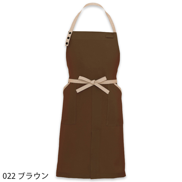 【飲食店販売店制服】紐ストライプ柄 首掛け胸当てエプロン【6色】丈80.5cm　色