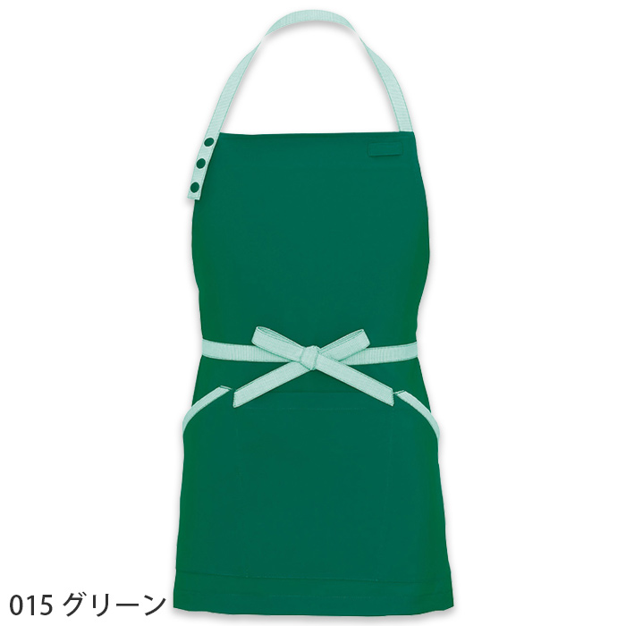 【飲食店販売店制服】紐ストライプ柄 ミニタイプ首掛け胸当てエプロン【6色】丈62cm 小柄な女性にもオススメ 色