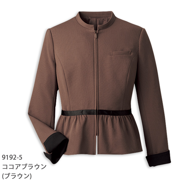 温もりと気品を感じるブラウンのニットジャケット【2色】　色