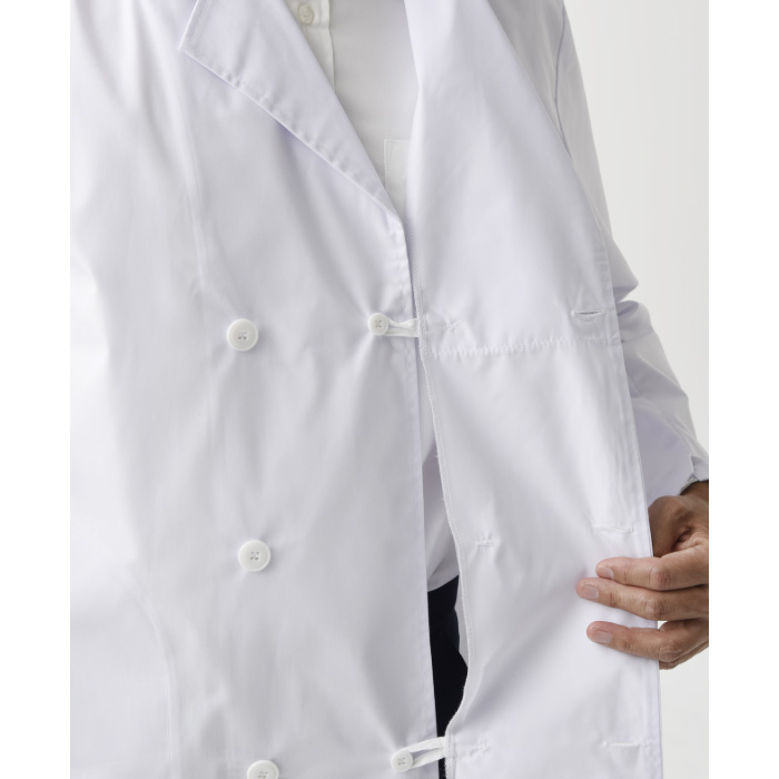 【研究系・食品開発・管理栄養士】ダブル白衣【男性用】袖口絞れる2WAYタイプ スペック