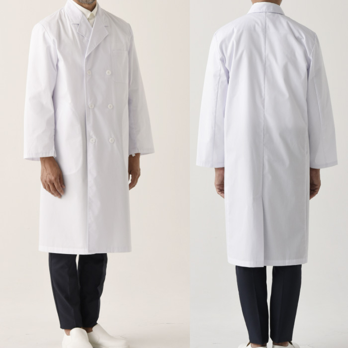 【研究系・食品開発・管理栄養士】ダブル白衣【男性用】袖口絞れる2WAYタイプ スペック