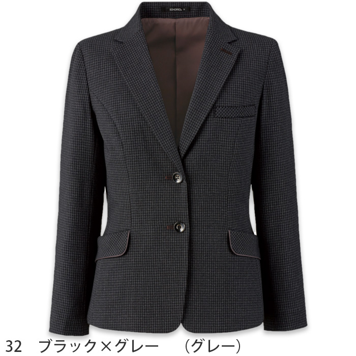 ジャケット　ストレッチ　オールシーズン　家庭洗濯　抗菌　チェック柄　エコ　ブラック　グレー　ブルー　AJ0288　色