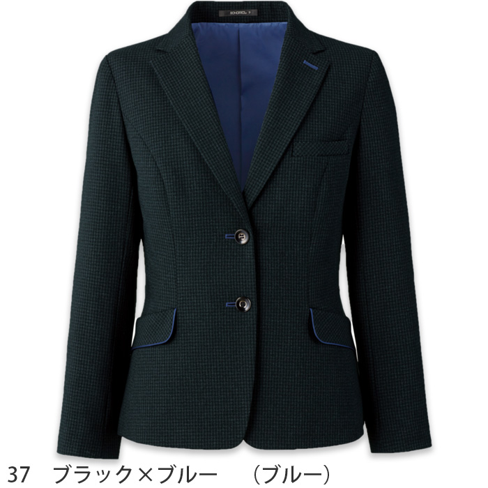 ジャケット　ストレッチ　オールシーズン　家庭洗濯　抗菌　チェック柄　エコ　ブラック　グレー　ブルー　AJ0288　色