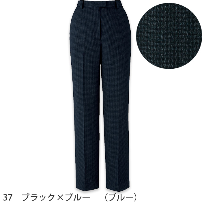 らくらく裾上げパンツ　ストレッチ　後ろゴム　オールシーズン　家庭洗濯　抗菌　チェック柄　エコ　ブラック　グレー　ブルー　AP6255　色