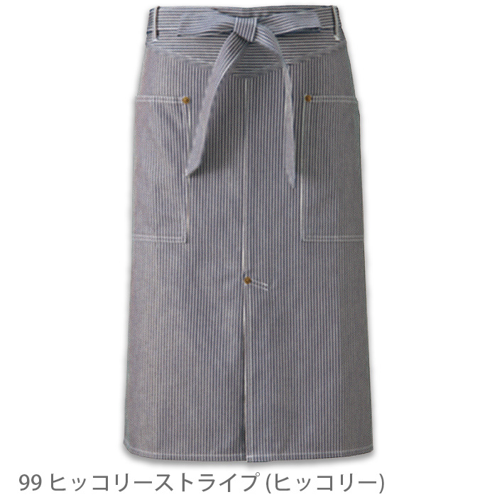 ヒッコリーストライプ　エプロン　首掛け　色