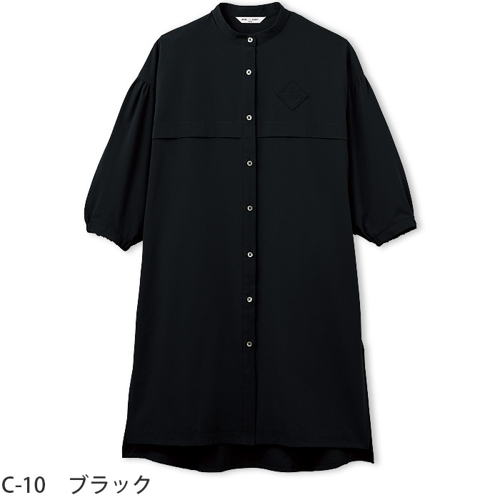 ロングシャツ　六分袖　スタンドカラー【女性用】　両脇スリットあり　AS8902　カラー