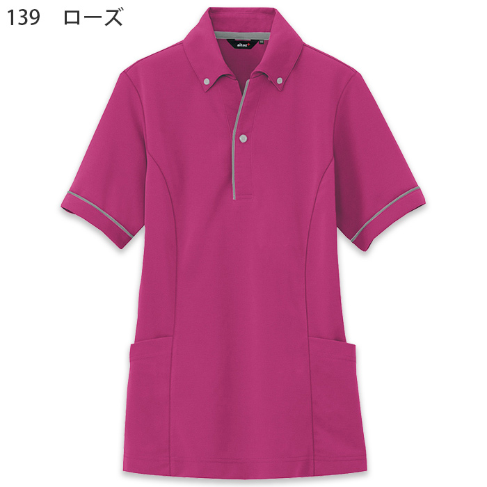 SS～5L サイドポケット 半袖ボタンダウン ニットポロシャツ【兼用】　色画像