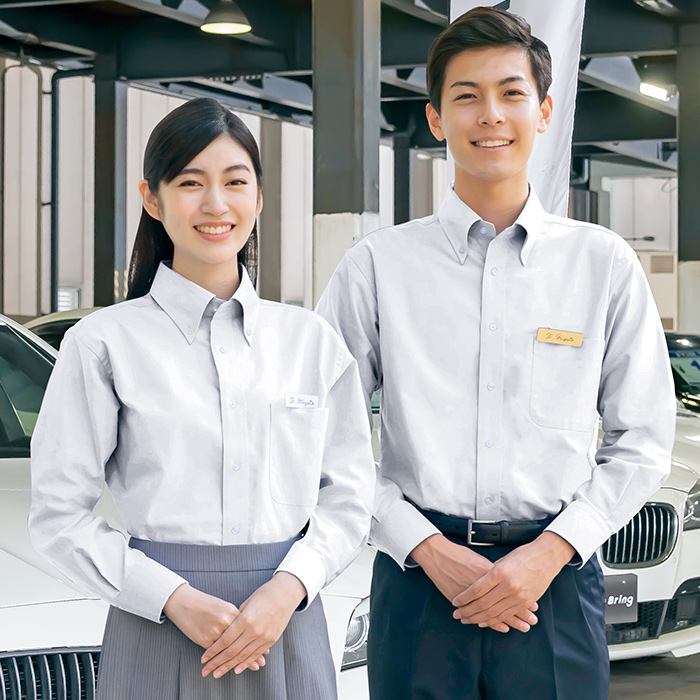 3S～5L 型崩れ防止・ストレッチ オックスフォード長袖シャツ【兼用】　詳細画像