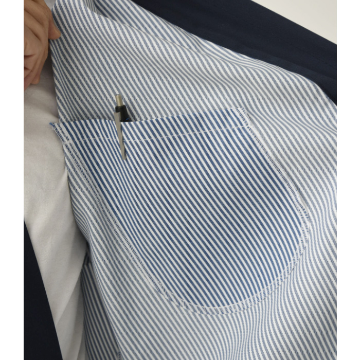 【飲食店販売店制服】ハッピコート ストライプデニム生地【男性用】　スペック