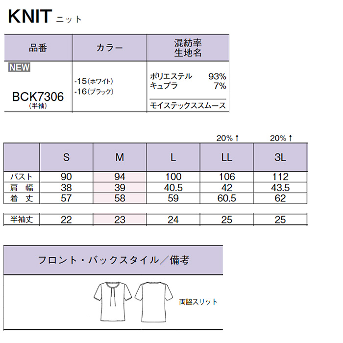 タック切り替え半袖ニット　キュプラ　サスティナブル　エコトピア　スペック