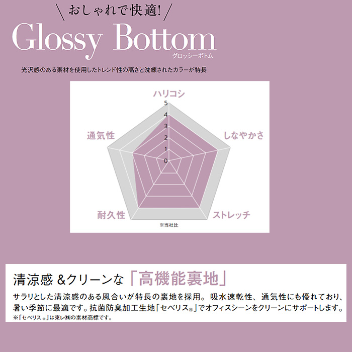 サステナブルテーパードパンツ【女性用】　超軽量・きゅうくつ感ゼロ　スペック