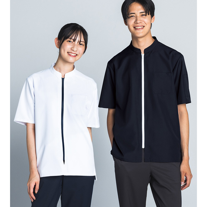 涼しい 半袖コックコート6色【兼用】軽量  暑さ対策 ジップアップ仕様　色