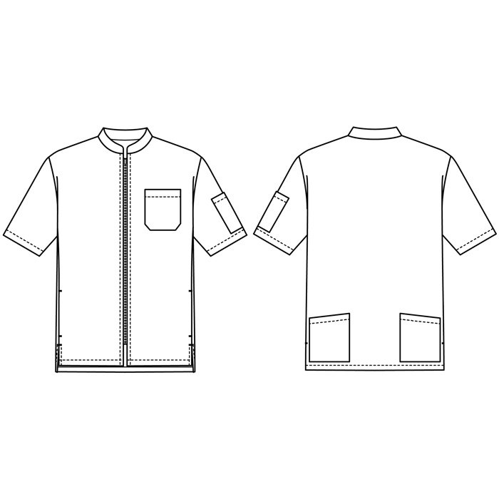 涼しい 半袖コックコート6色【兼用】軽量  暑さ対策 ジップアップ仕様　スペック