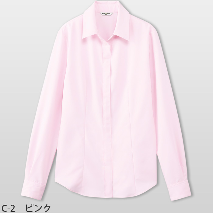 長袖ブラウス【女性用】光沢感がありエレガントな印象　嬉しい透け防止あり ダイヤドビー　カラー