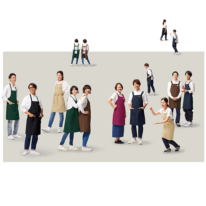 制菌加工で菌を抑制する　エプロン6色　詳細画像