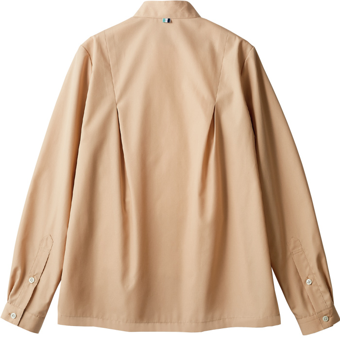【飲食店販売店制服】ふんわりかわいいウイングカラーレディス長袖シャツ・ブラウス【女性用】　説明画像